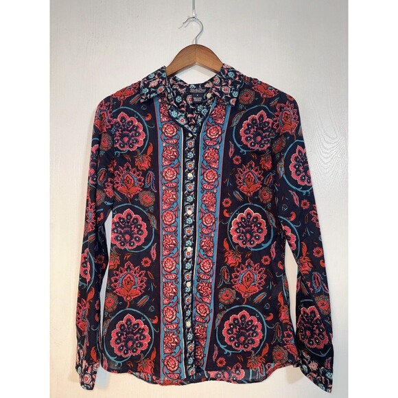 Lucky Brand Top Live Love Joan Button Down Floral Western Womens Size S - Picture 1 of 6